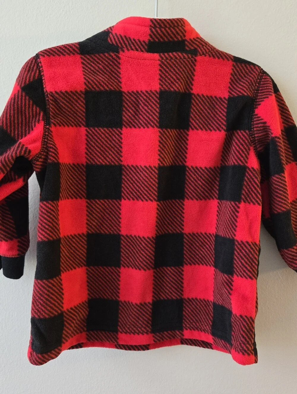 Carter's Red & Black Buffalo Plaid Sherpa-Lined Henley Pullover - Kids